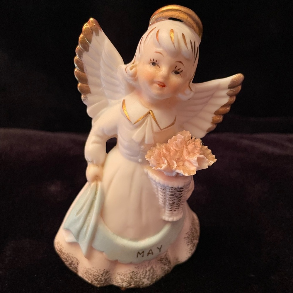 Vintage 1950’s Rare Lefton May Birthday Angel Ceramic Figurine Made in Japan